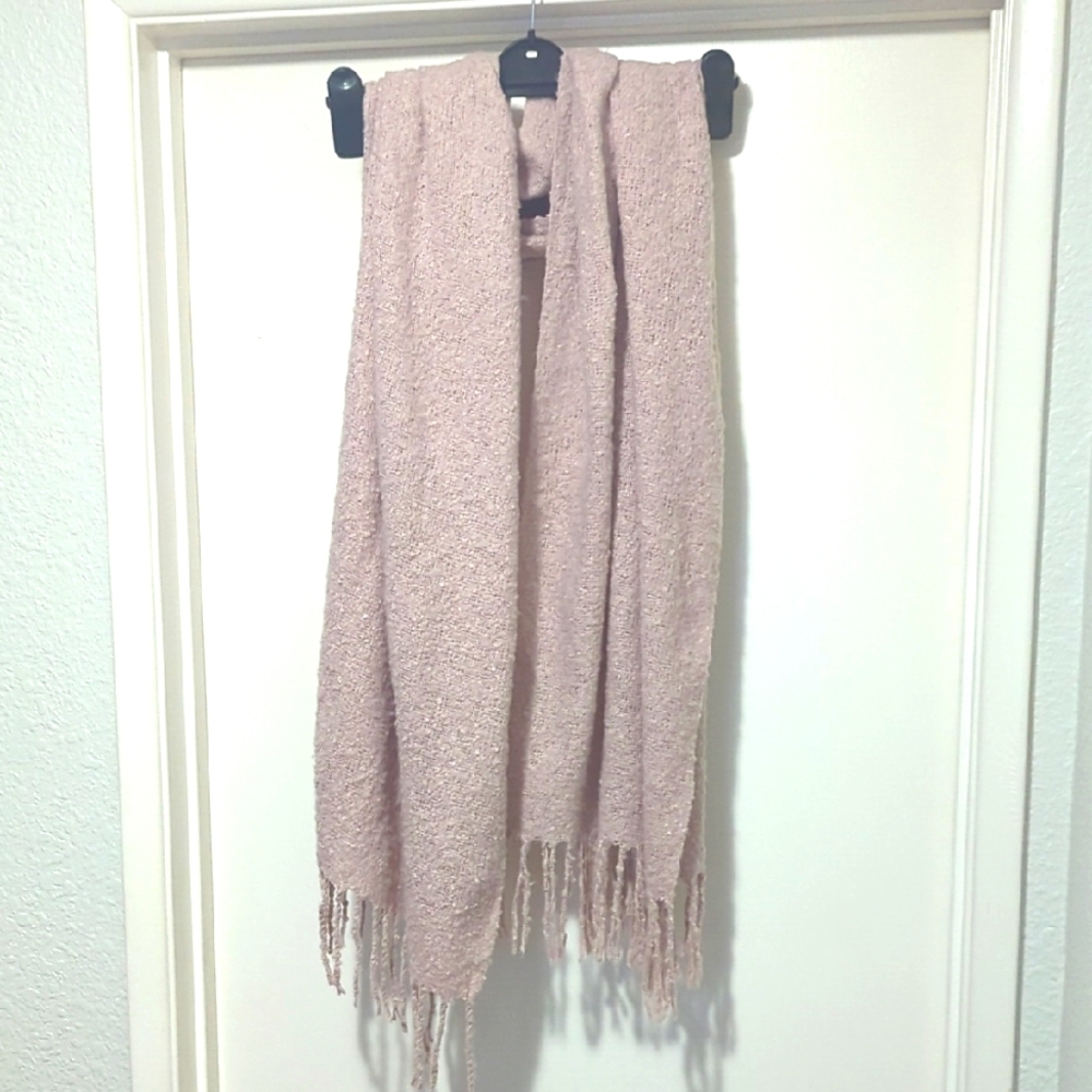 Elegant Pink Fringe Scarf